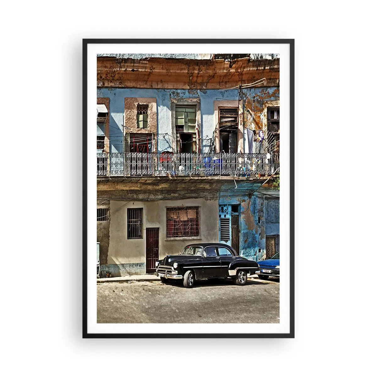 Plakat i sort ramme - Havana stemning - 70x100 cm