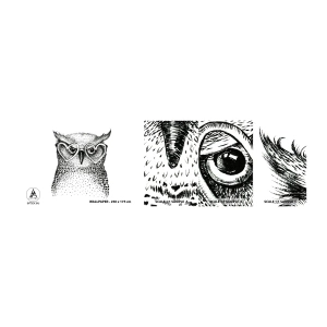 Prøve Fototapet Selvklæbende Deluxe Sticker - Klogt og med kærlighed - Ugle, For børn, Dyr - 100x30 cm