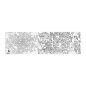 Prøve Fototapet Selvklæbende Deluxe Sticker - Kort over Londons labyrint - By, Bykort, London - 100x30 cm