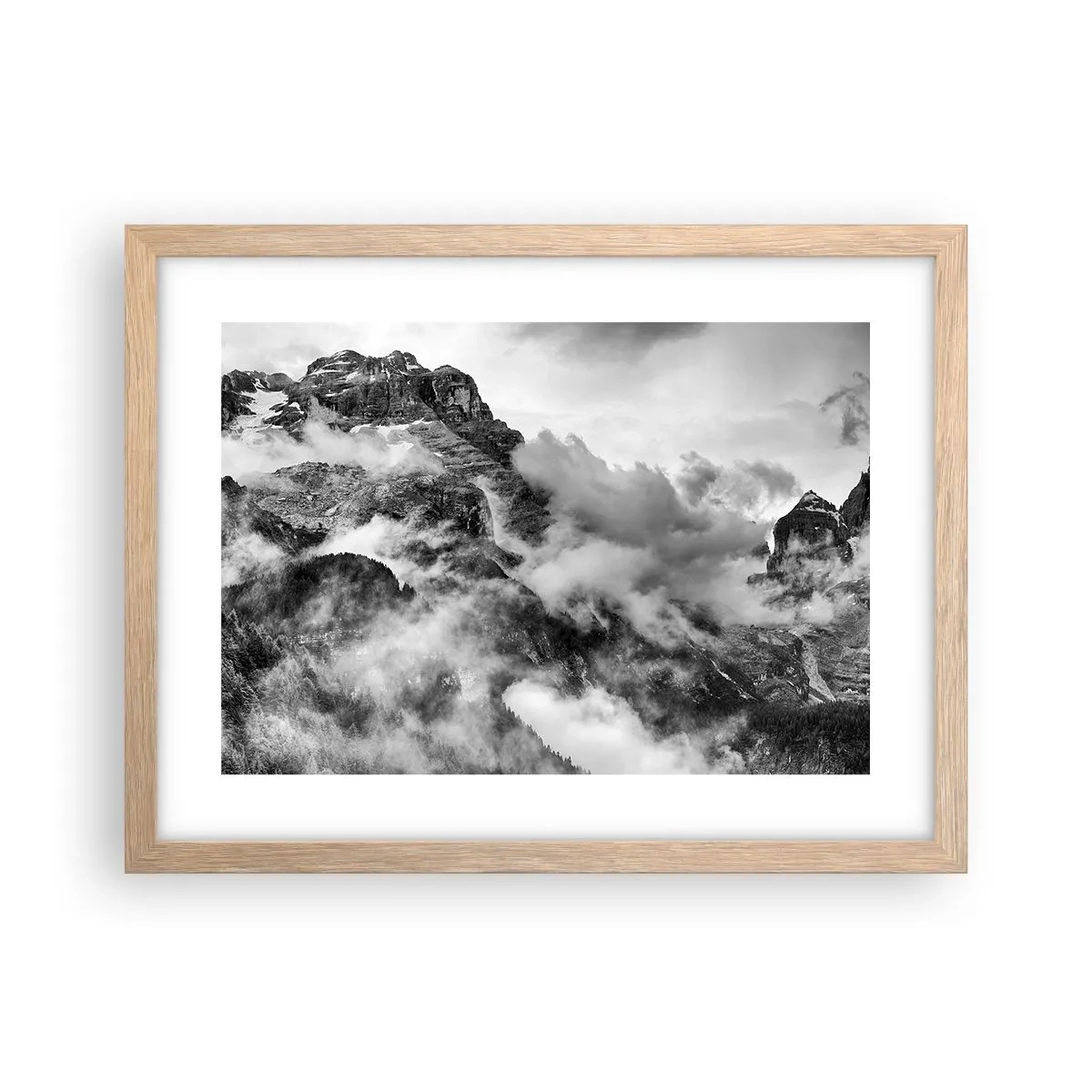 Plakat i ramme af lyst egetræ - Smukt og grusomt - 40x30 cm