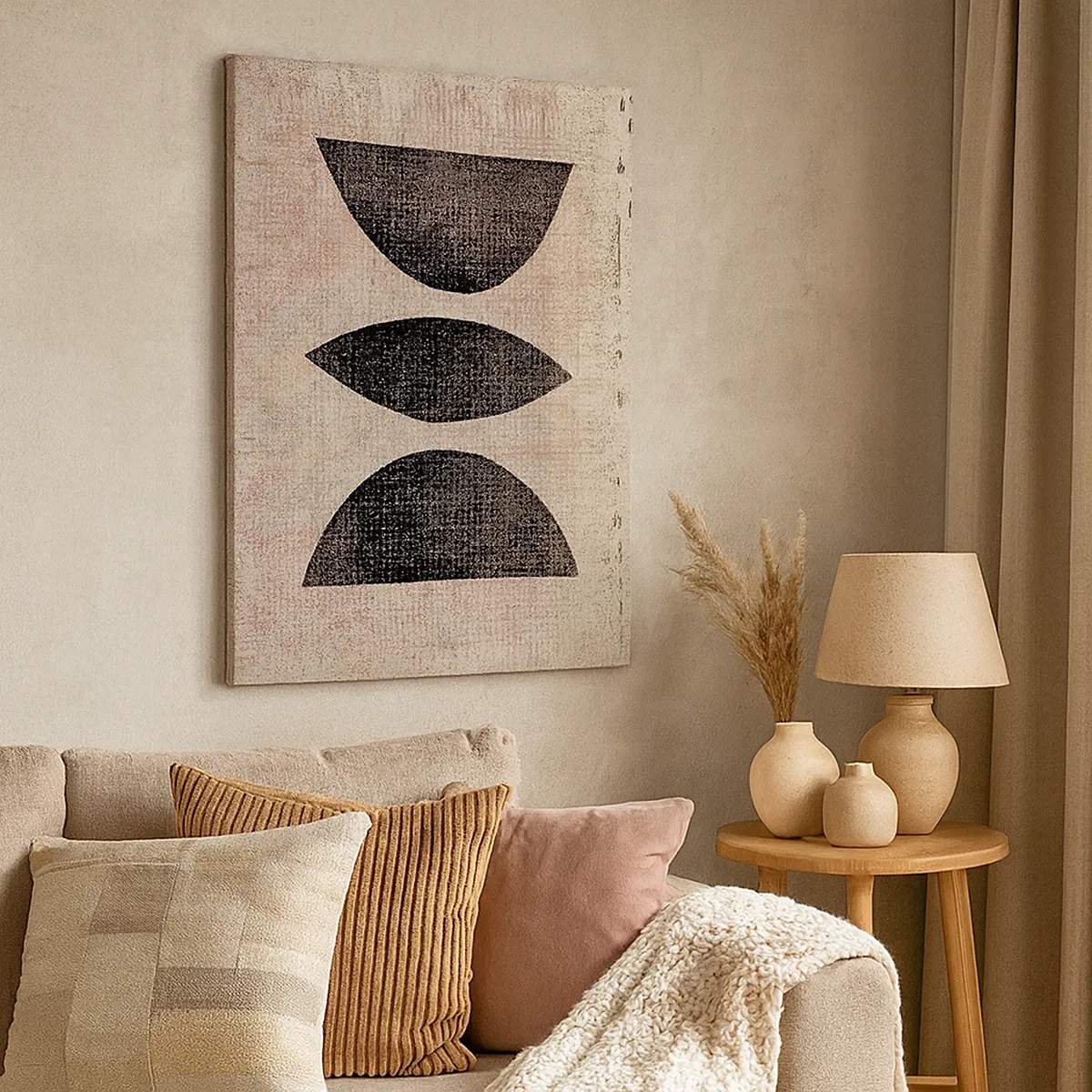 Lærredstryk - Billede på lærred - Etnisk abstraktion - 50x70 cm