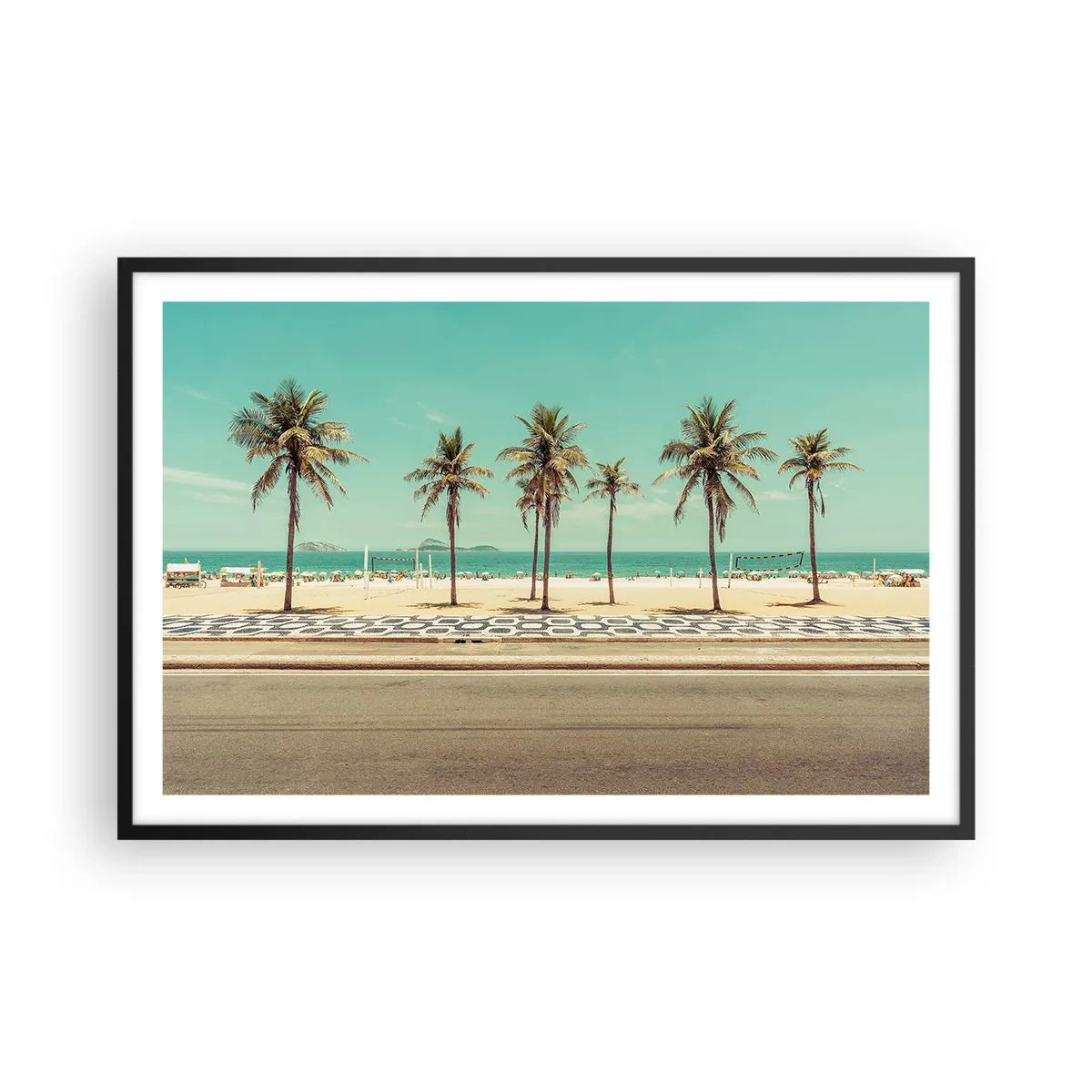 Plakat i sort ramme - På stranden - 91x61 cm