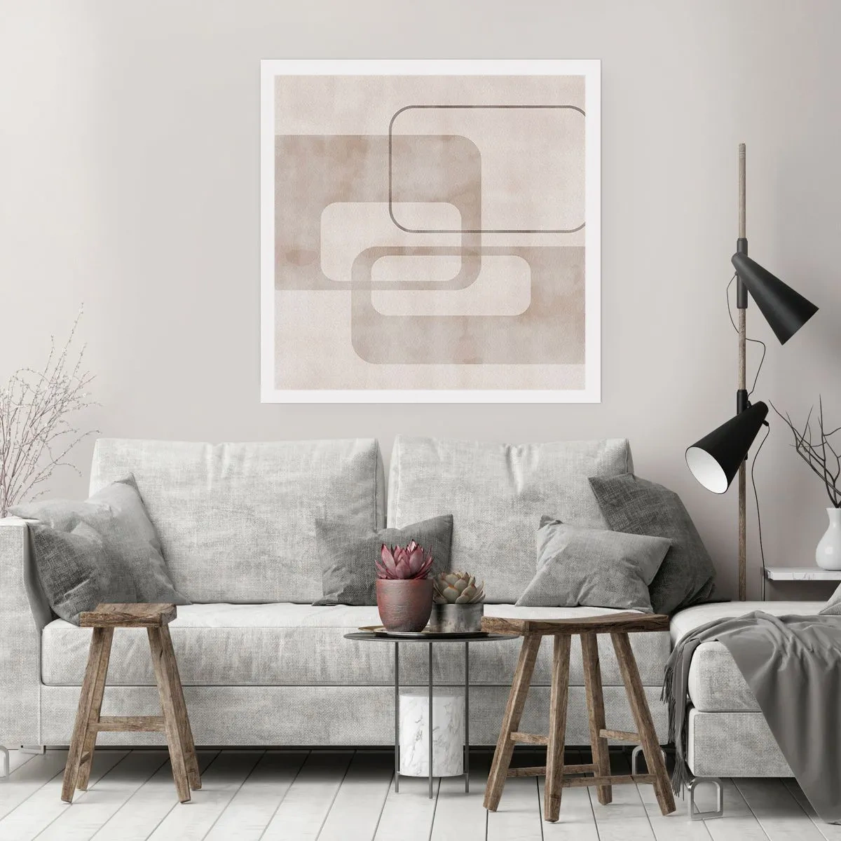 Plakat - Geometrisk fuga - 40x40 cm