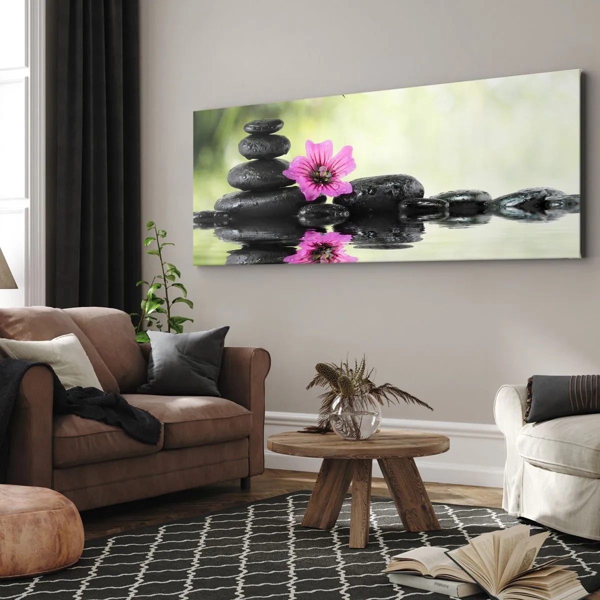 Lærredstryk - Billede på lærred - Tid til sjælen - 90x30 cm