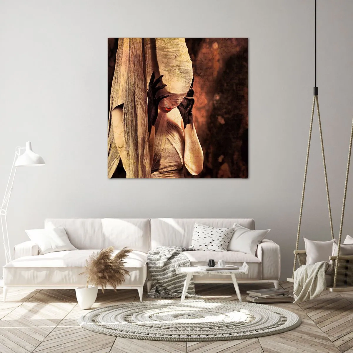 Lærredstryk - Billede på lærred - Mellem godt og ondt - 60x60 cm