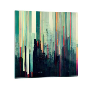 Billede på glas - Futuristisk by - 30x30 cm