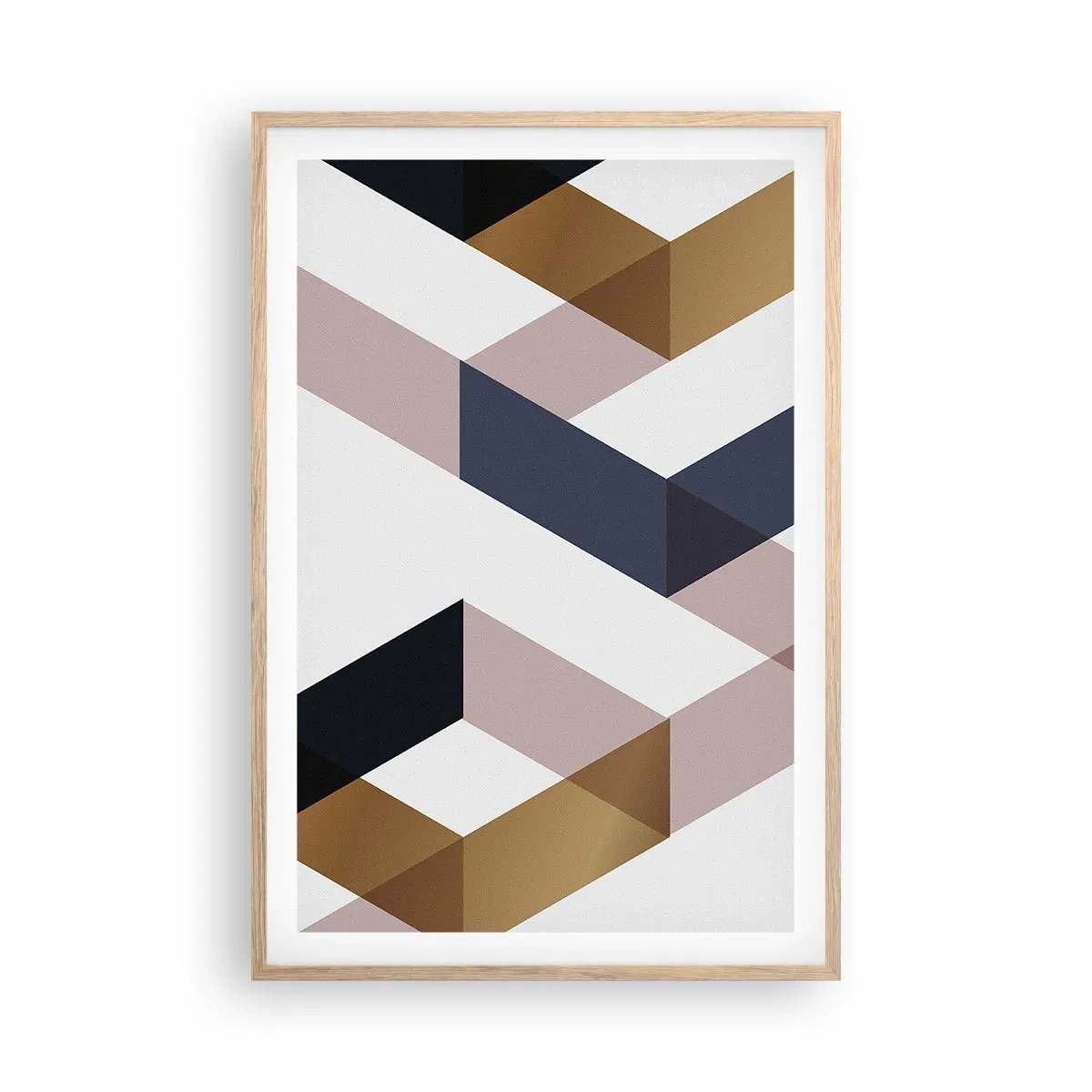 Plakat i ramme af lyst egetræ - Planer og vinkler - 61x91 cm