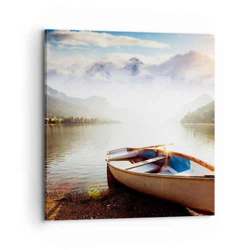 Lærredstryk - Billede på lærred - Over store og klare vande - 70x70 cm