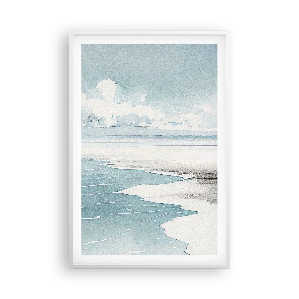 Plakat i hvid ramme - Blidt tidevand - 61x91 cm