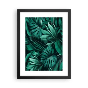 Plakat i sort ramme - Dyb tropisk grøn - 30x40 cm