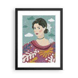 Plakat i sort ramme - Med melankoli i dit blik - 30x40 cm