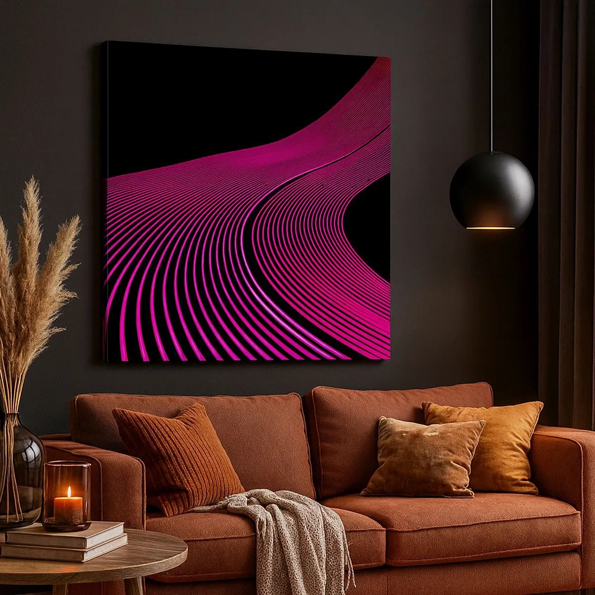 Lærredstryk - Billede på lærred - En allé af lys - 30x30 cm