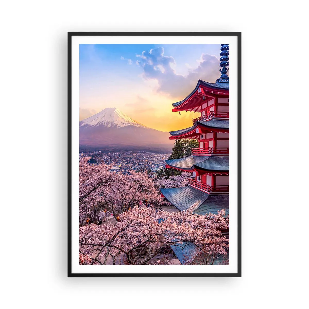 Plakat i sort ramme - Essensen af den japanske ånd - 70x100 cm