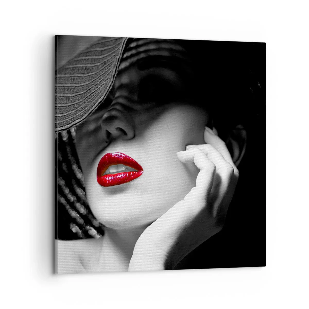 Lærredstryk - Billede på lærred - Studie i skarlagenrødt - 50x50 cm