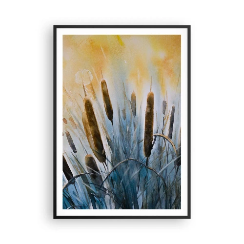 Plakat i sort ramme - Vandets kulde, solens varme - 70x100 cm