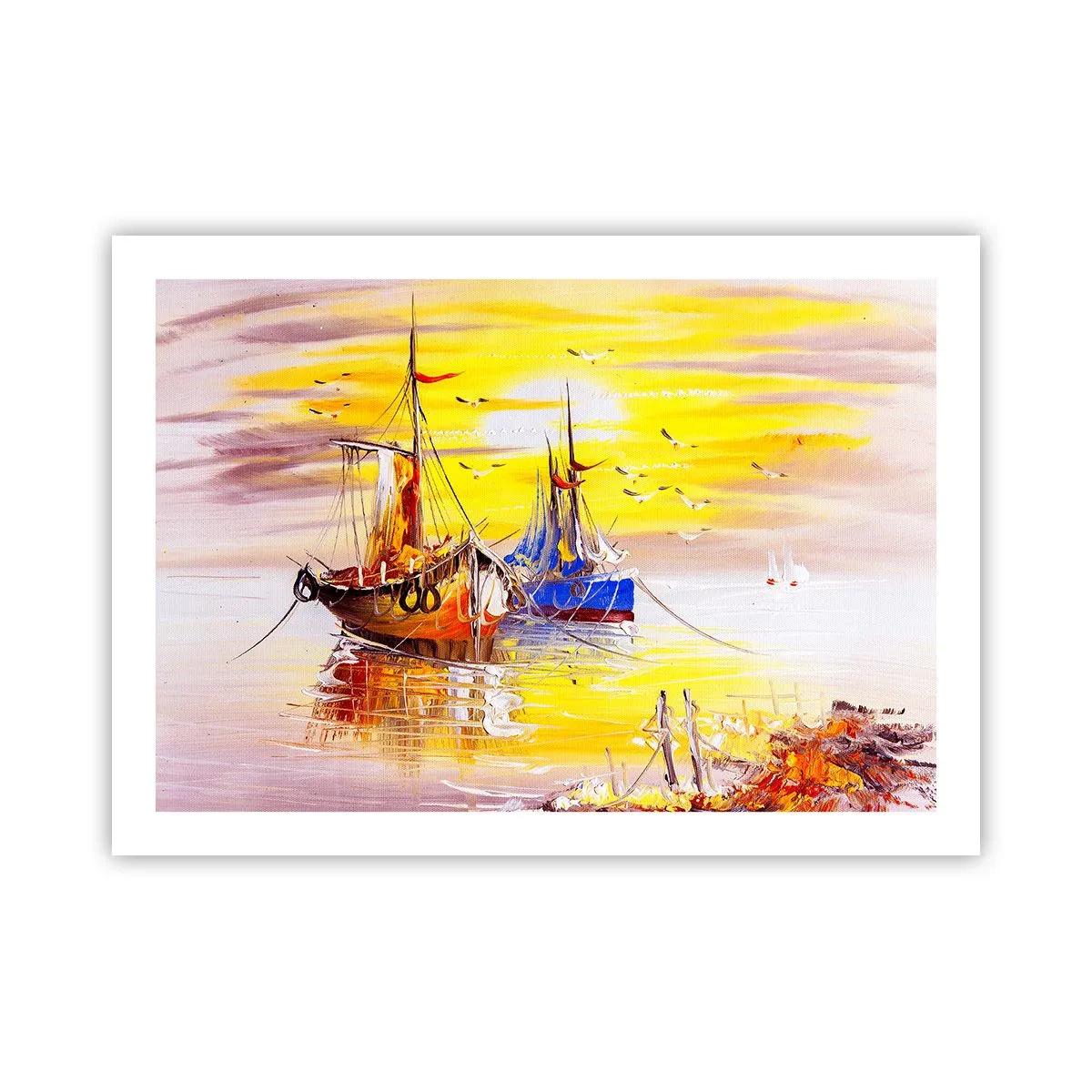 Plakat - Et velfortjent hvil i havnen - 70x50 cm