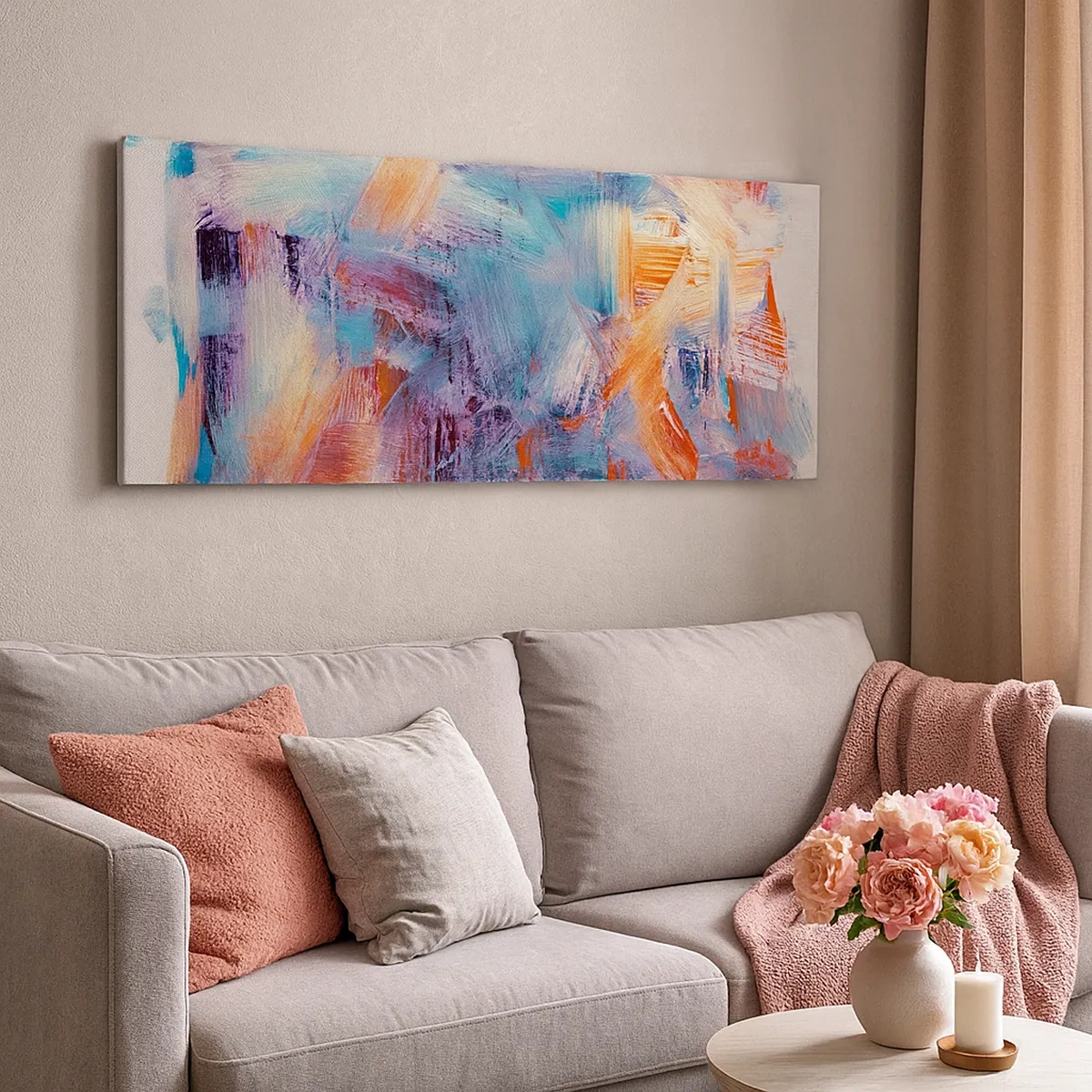 Lærredstryk - Billede på lærred - Farverigt rod - 30x30 cm