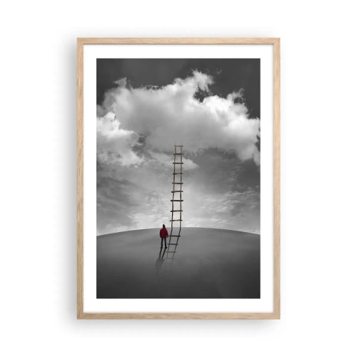 Plakat i ramme af lyst egetræ - Alt er muligt - 50x70 cm
