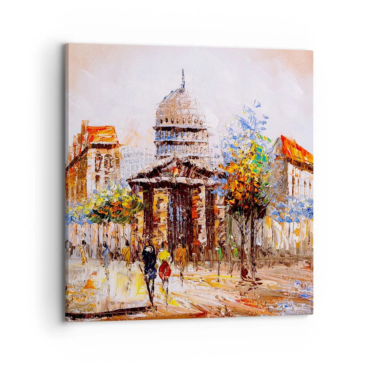 Lærredstryk - Billede på lærred - En parisisk spadseretur - 70x70 cm