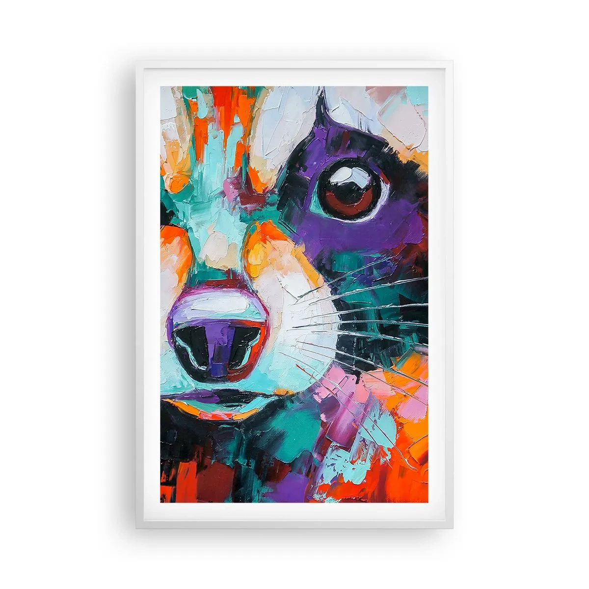 Plakat i hvid ramme - Kun gode følelser - 61x91 cm