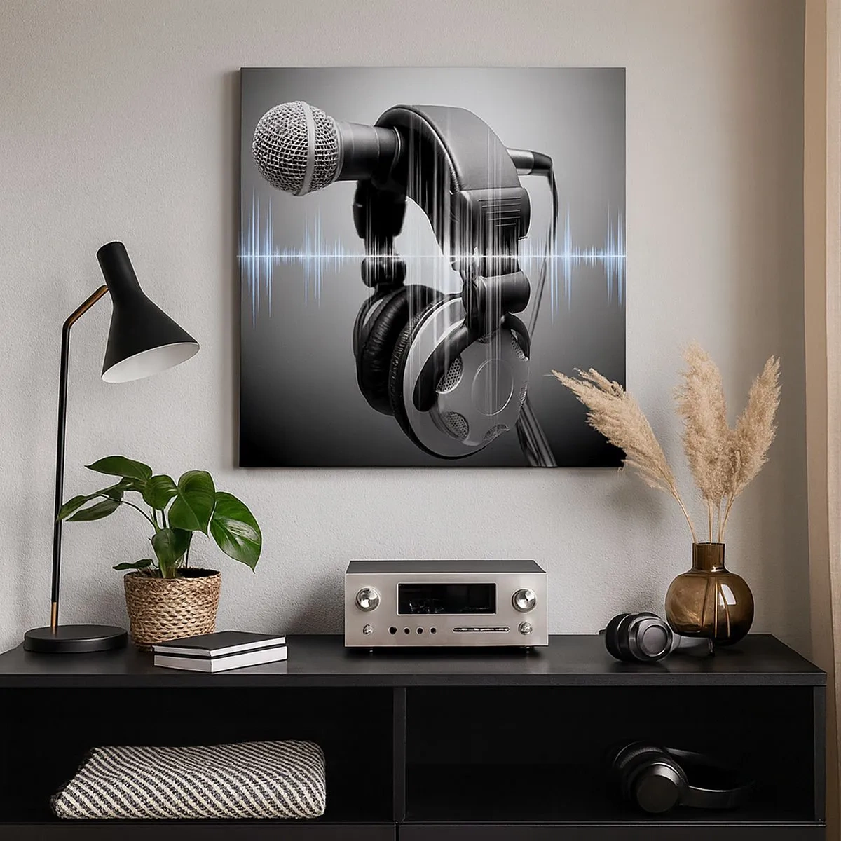 Lærredstryk - Billede på lærred - Man kan stadig høre sangen - 30x30 cm