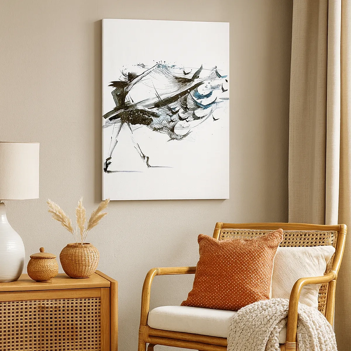 Lærredstryk - Billede på lærred - Musikkens magi sætter dig fri - 50x70 cm