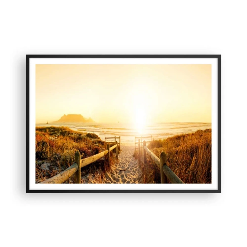 Plakat i sort ramme - Over klitten, mod solen - 100x70 cm