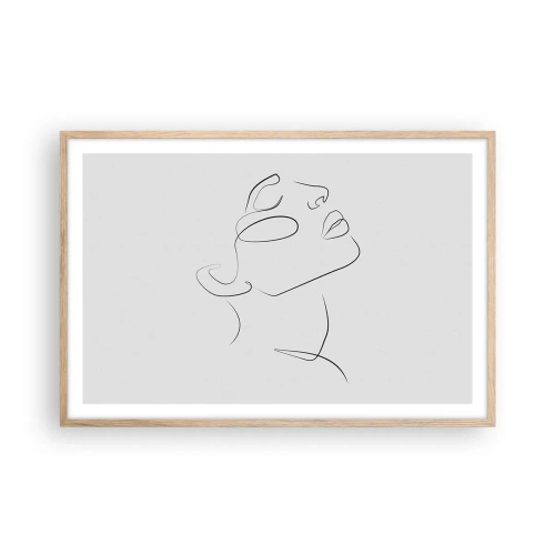 Plakat i ramme af lyst egetræ - En drømmes slyngninger - 91x61 cm