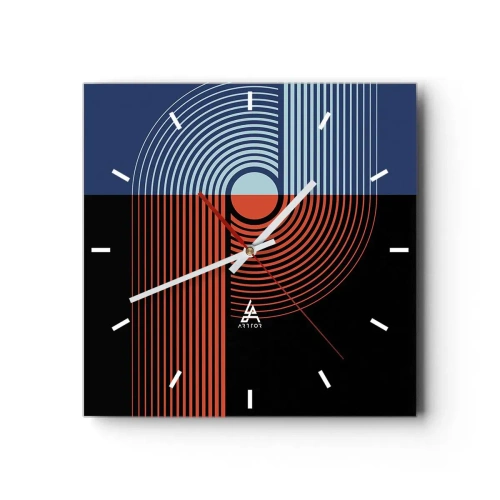 Vægur, Uret - I en geometrisk omfavnelse - 40x40 cm