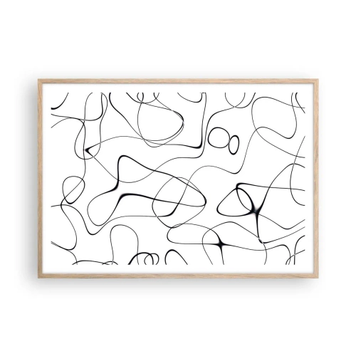 Plakat i ramme af lyst egetræ - Livets veje, skæbnens omskiftelser - 100x70 cm