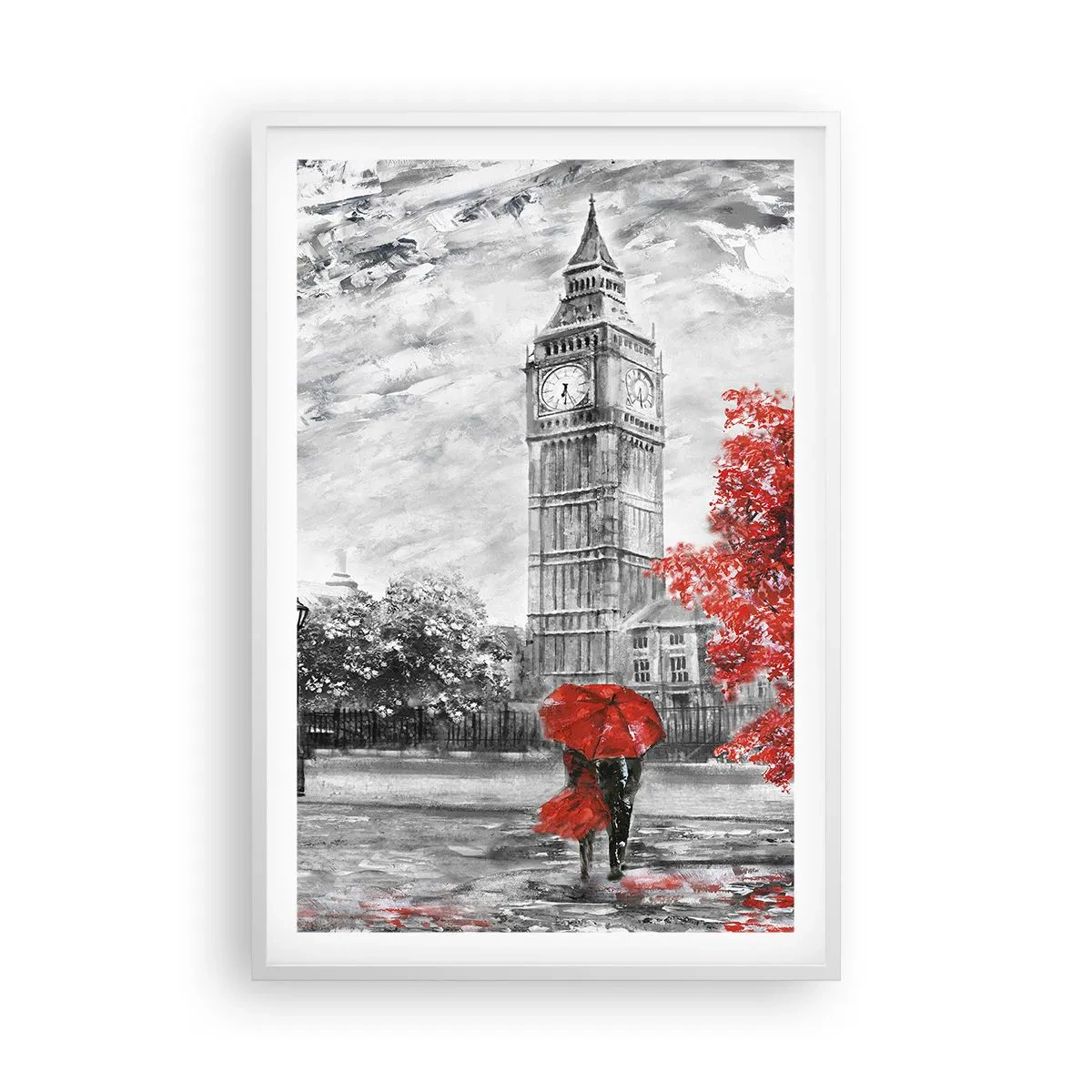 Plakat i hvid ramme - En spændende dag - 61x91 cm