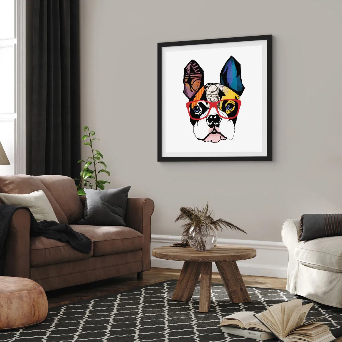 Plakat i sort ramme - Intellektuel - 40x40 cm