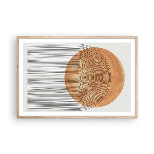 Plakat i ramme af lyst egetræ - En solrig komposition - 91x61 cm