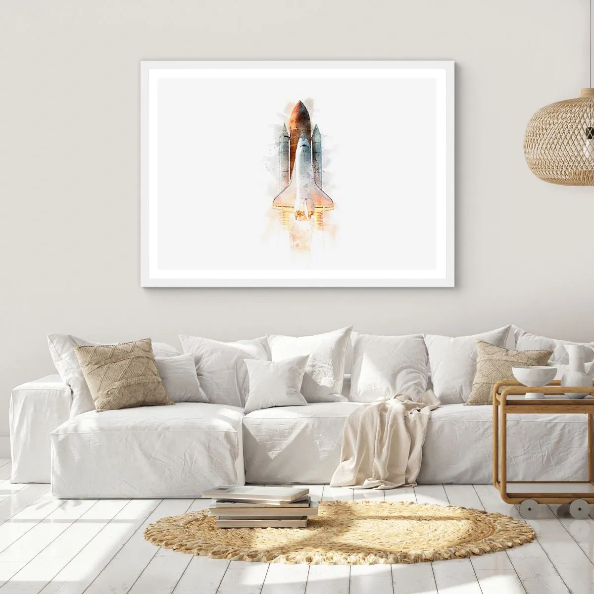 Plakat i hvid ramme - Opdagelsesrejsende i starten - 100x70 cm