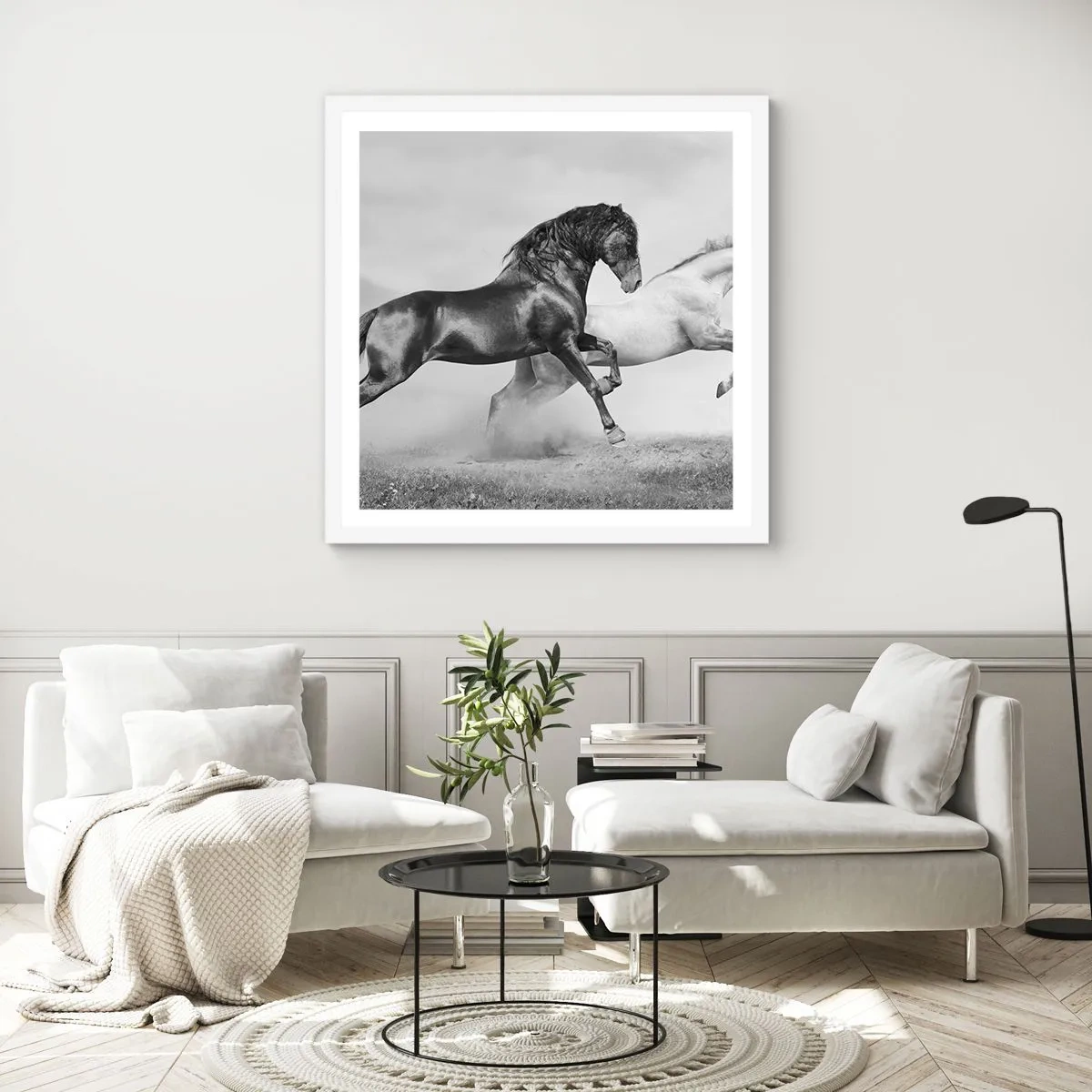 Plakat i hvid ramme - Engle og dæmoner - 30x30 cm