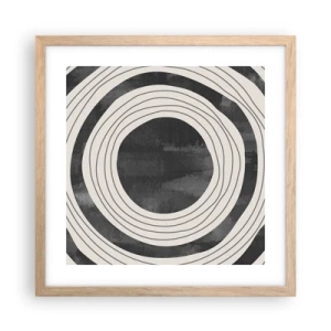 Plakat i ramme af lyst egetræ - Lige til det punkt - 40x40 cm