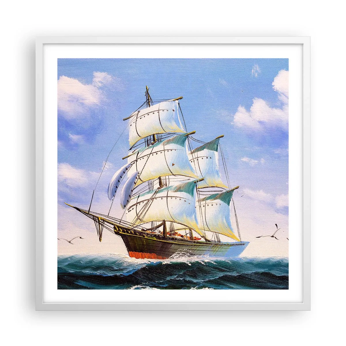 Plakat i hvid ramme - Stolt med vinden - 60x60 cm