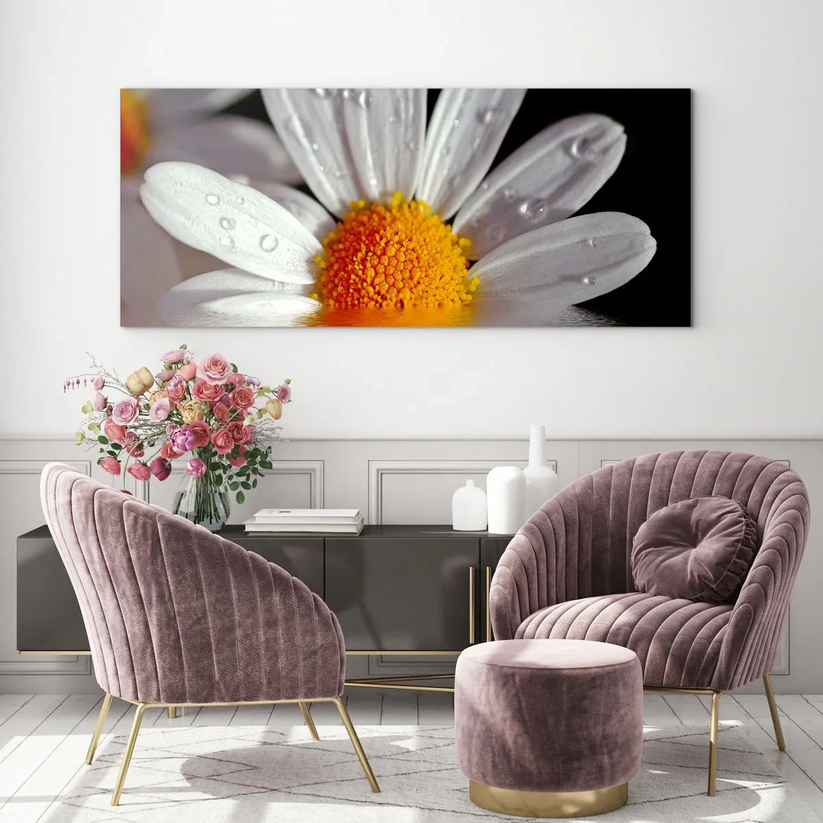 Billede på glas - Den opgående sol på margaret - 100x40 cm