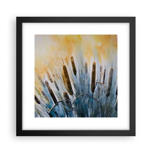 Plakat i sort ramme - Vandets kulde, solens varme - 30x30 cm