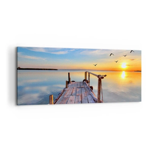 Lærredstryk - Billede på lærred - Går fremad mod solen - 120x50 cm