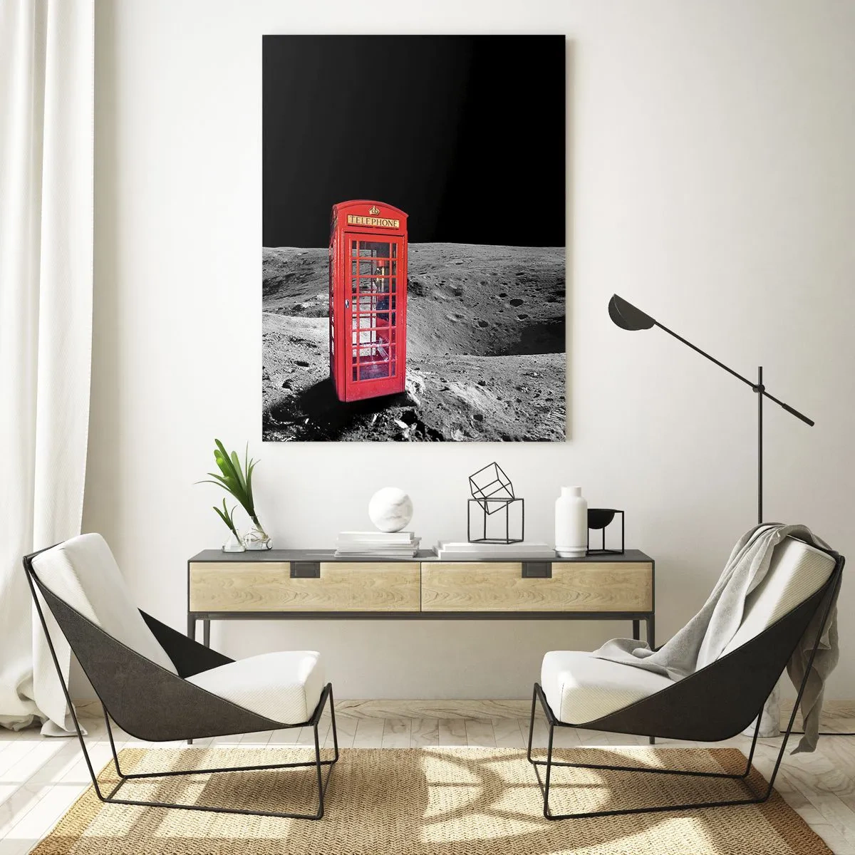 Billede på glas - Kosmisk vittighed - 80x120 cm