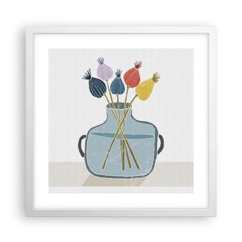 Plakat i hvid ramme - Som et valmuefrø - 40x40 cm