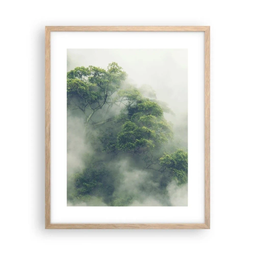 Plakat i ramme af lyst egetræ - Pakket ind i tåge - 40x50 cm