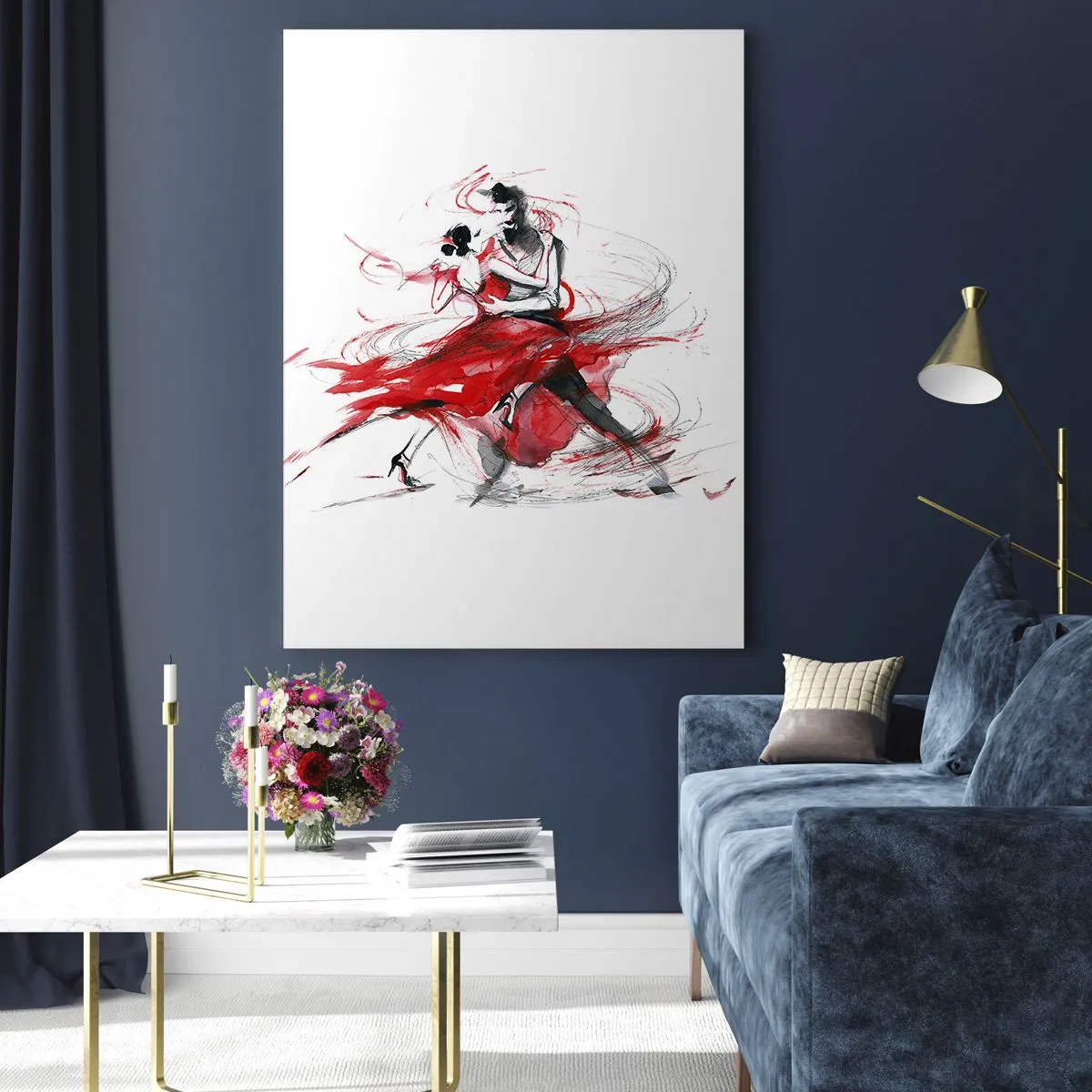 Billede på glas - Tango - passionens rytme - 80x120 cm
