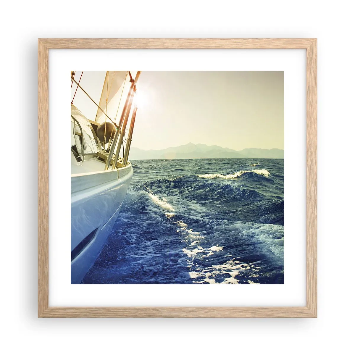 Plakat i ramme af lyst egetræ - For eventyr - 40x40 cm