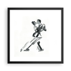 Plakat i sort ramme - I én rytme - 40x40 cm