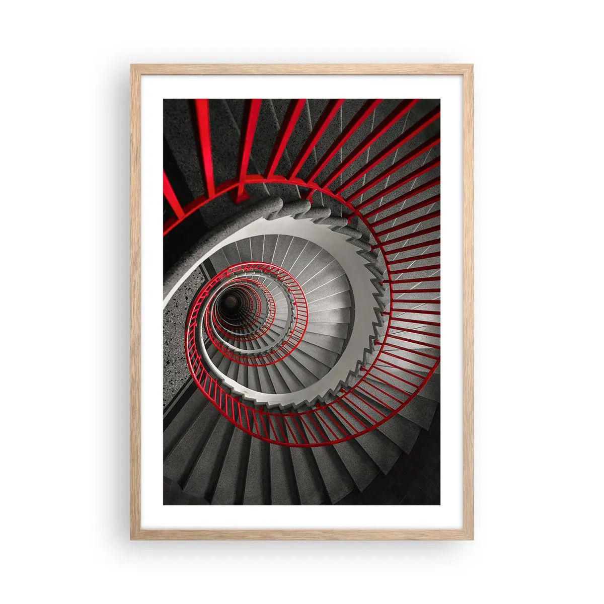 Plakat i ramme af lyst egetræ - Arkitektoniske lege - 50x70 cm
