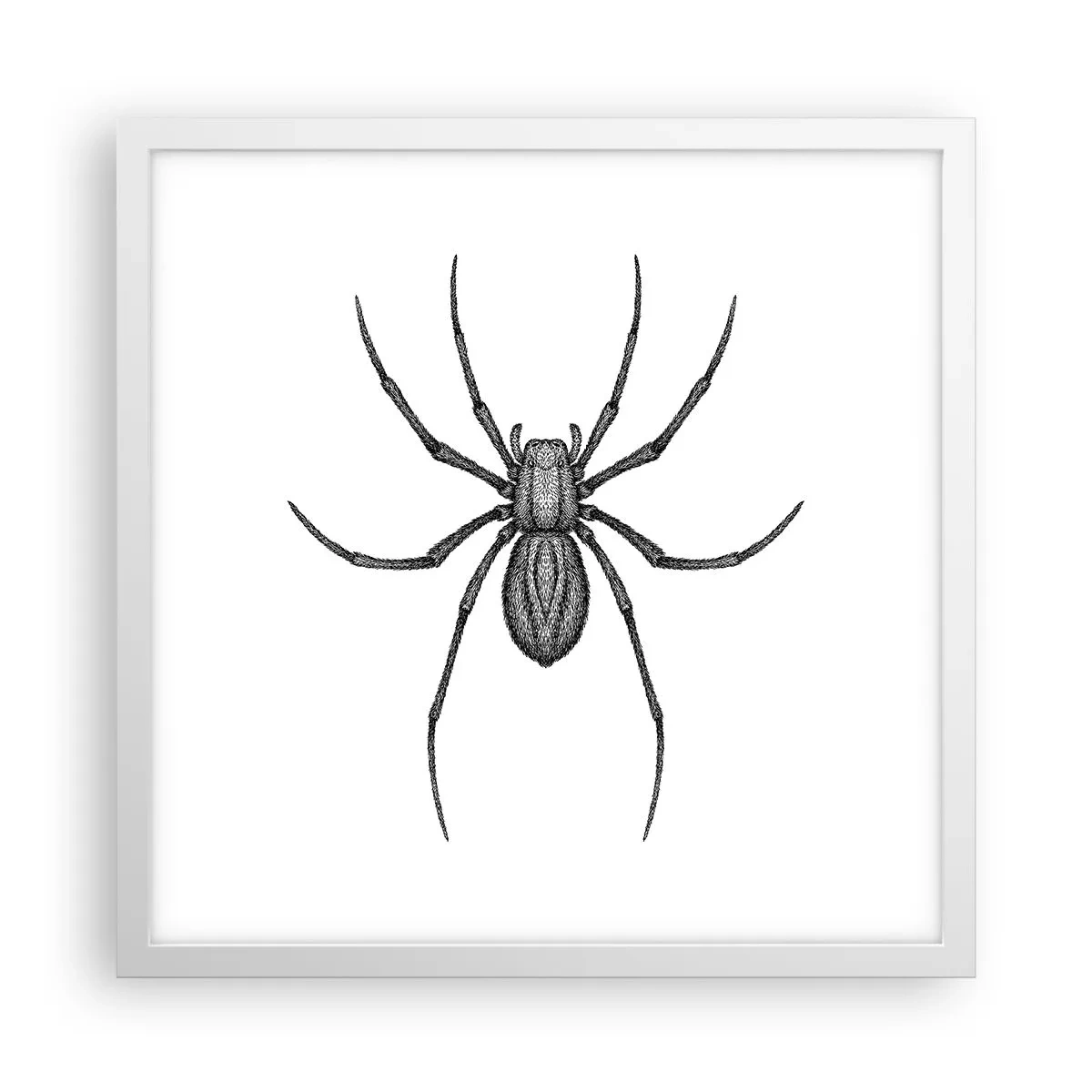 Plakat i hvid ramme - Foruroligende præcision - 40x40 cm