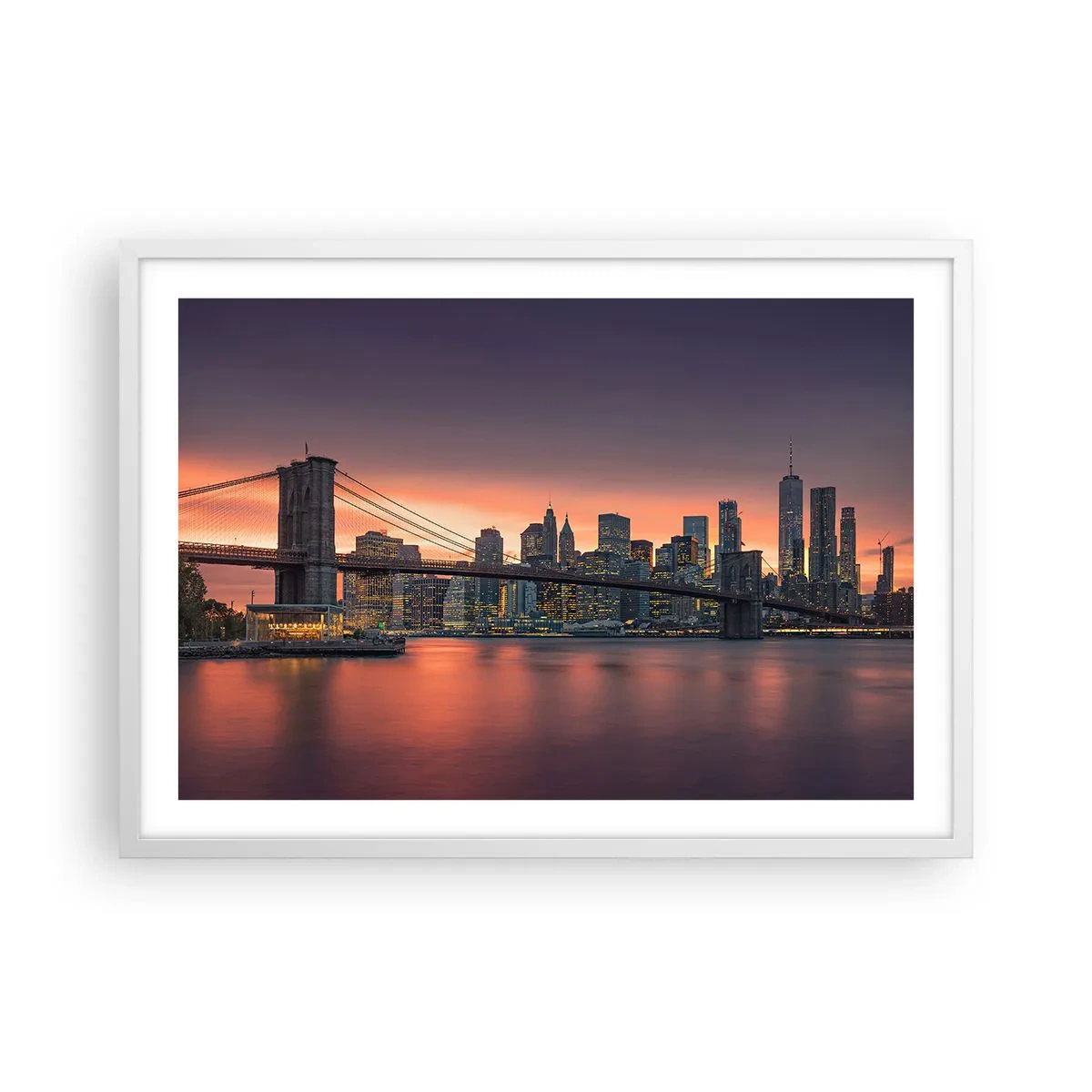 Plakat i hvid ramme - Sænket i lilla stilhed - 70x50 cm