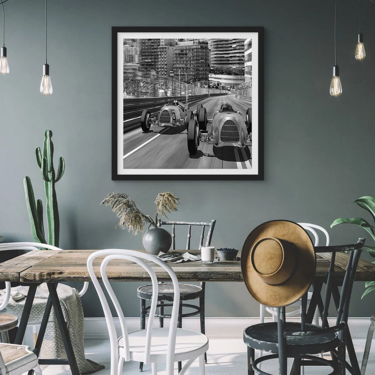 Plakat i sort ramme - Der var engang i Monte Carlo - 50x50 cm